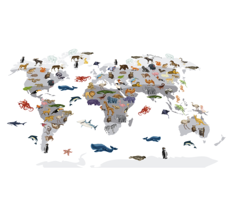 Alfombra vinílica mapamundi adhesivo mural estilo nórdico - TenVinilo