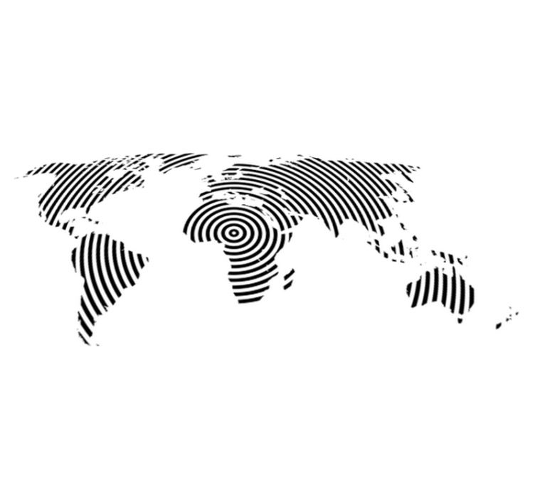 Alfombra vinílica mapamundi textura concéntrica - TenVinilo