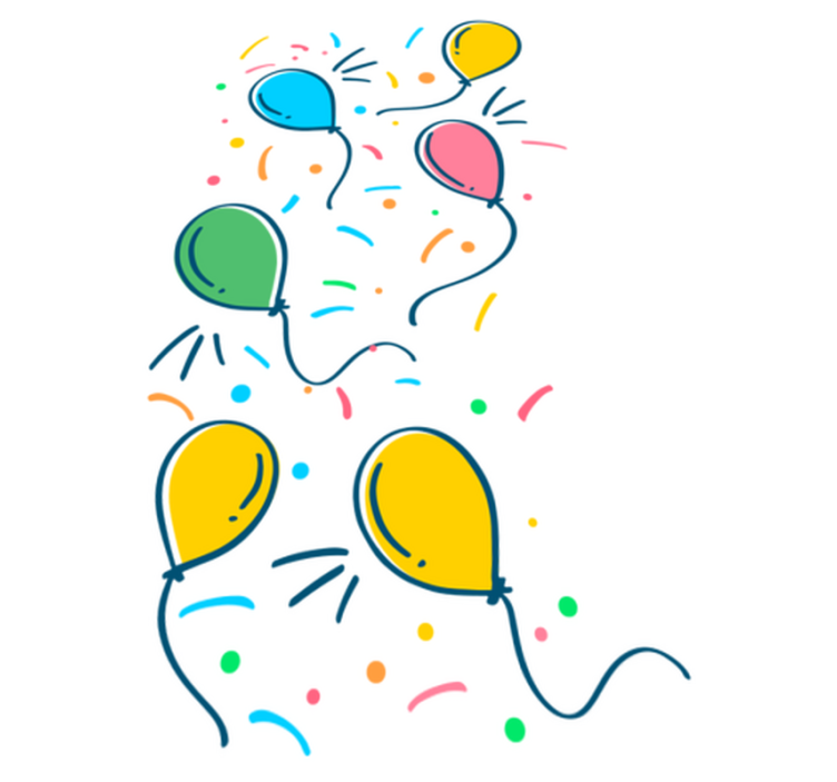 Alfombra vinílica infantil globo con confeti - TenVinilo