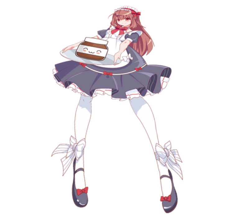 Alfombra vinílica infantil chica anime con nutella - TenVinilo