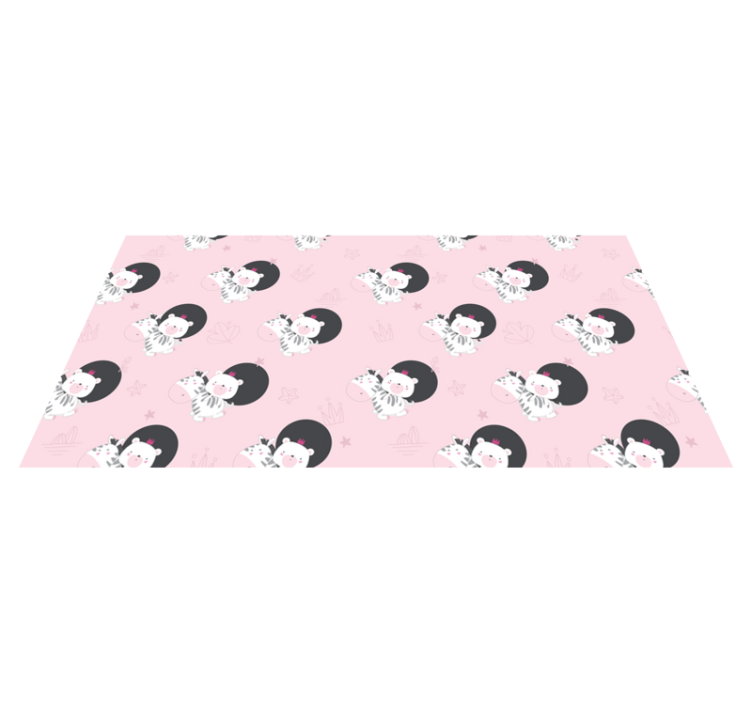 Alfombra vinílica infantil cebra y oso muebles - TenVinilo
