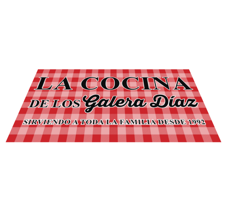 Alfombra vinilica cocina familiar nombre y año - TenVinilo