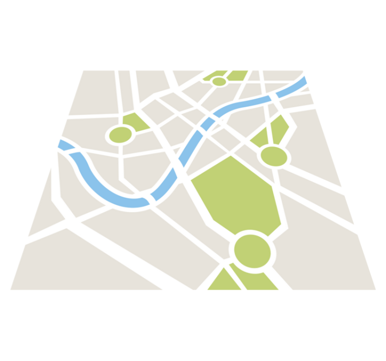 Alfombra vinílica infantil mapa de la ciudad parque infantil - TenVinilo