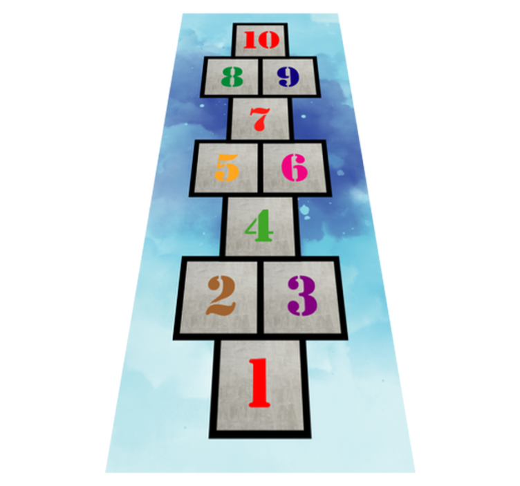 Alfombra vinílica infantil rayuela sobre agua - TenVinilo