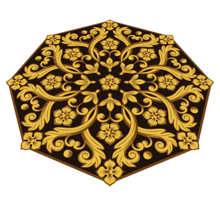 Alfombra vinílica dormitorio simetría del follaje barroco - TenVinilo