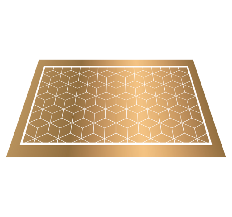 Alfombra vinílica geométrica ilusión cuboide geométrica - TenVinilo