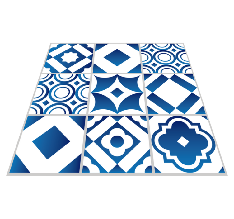 Alfombra hidráulica vinílica color azul - TenVinilo