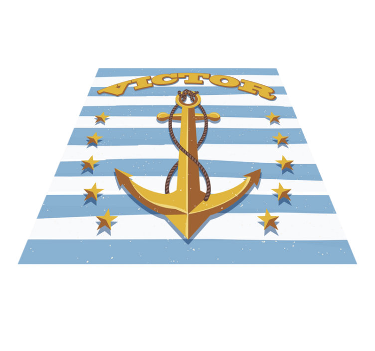 Alfombra vinílica infantil con ancla y nombre - TenVinilo