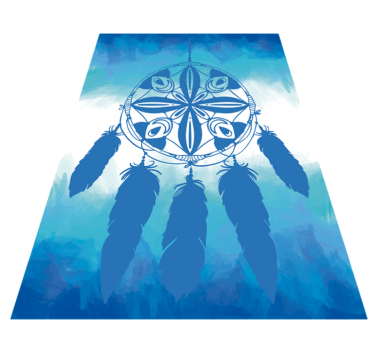 Alfombra vinílica azul pluma de atrapasueños - TenVinilo