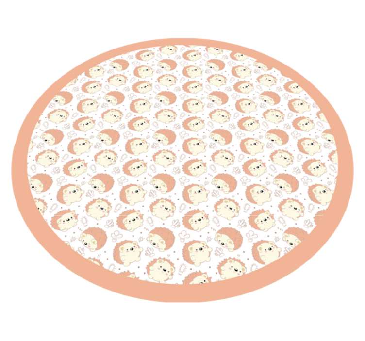 Alfombra vinilo redonda patrón puercoespín - TenVinilo