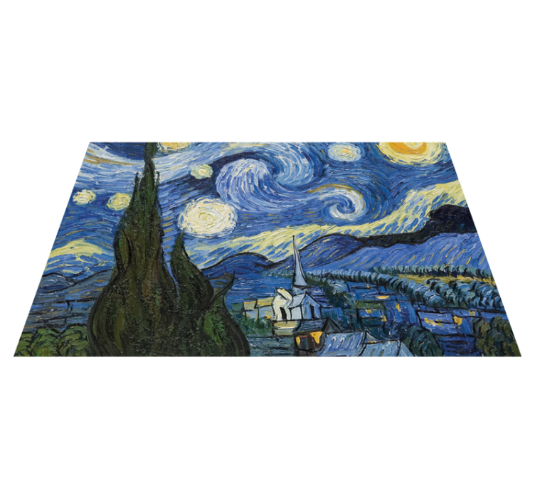 Alfombra vinílica Noche Estrellada Van Gogh - TenVinilo