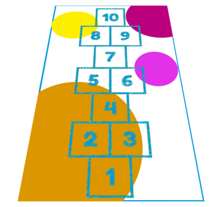 Alfombra vinílica juegos gráfico de rayuela - TenVinilo