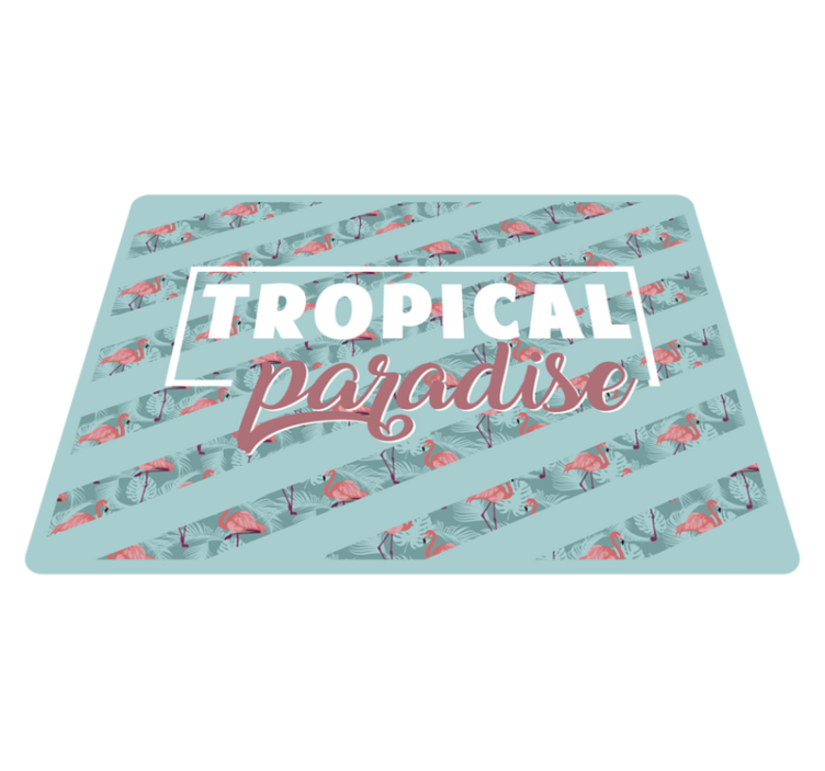 Alfombra vinílica de animales texto de paraíso tropical - TenVinilo