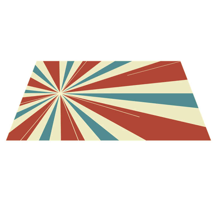 Alfombra vinílica vintage líneas roja y azul - TenVinilo