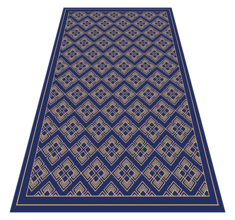 Alfombra vinílica vintage azul ornamental - TenVinilo