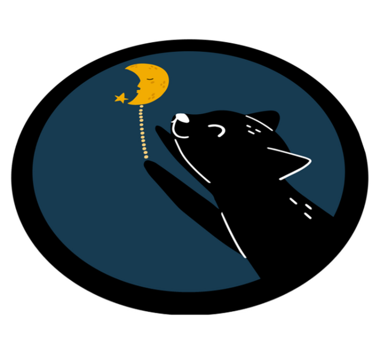 Alfombra vinílica infantil gato iluminado por la luna - TenVinilo