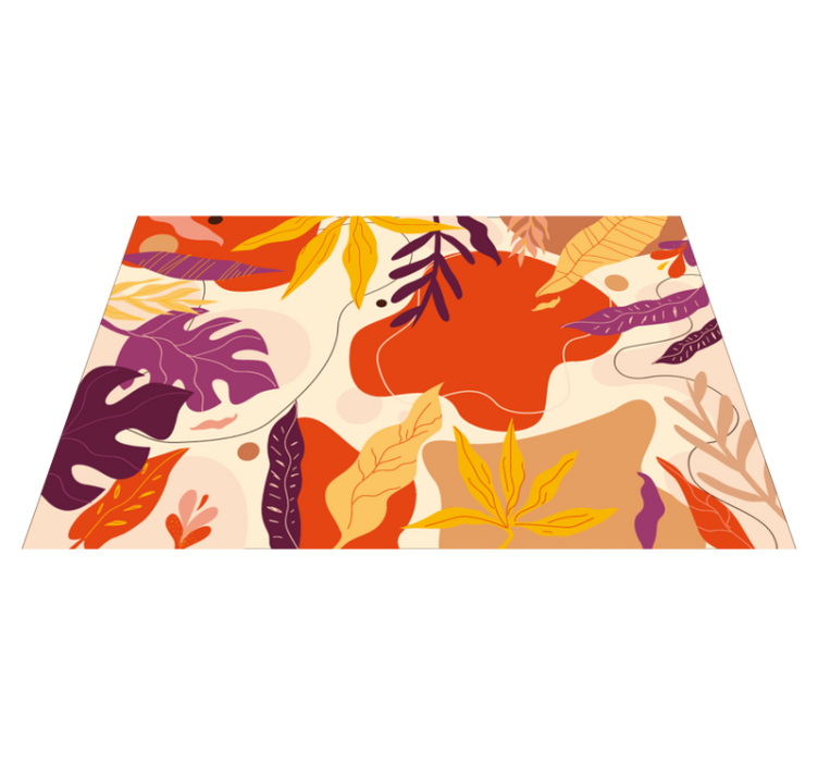 Alfombra vinílica naturaleza patrones de follaje de otoño - TenVinilo