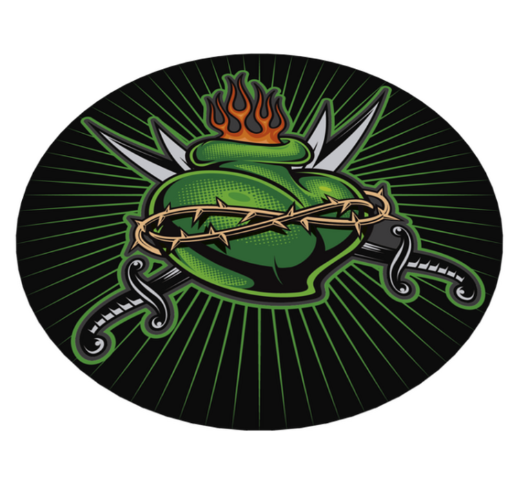 Alfombra vinílica juegos corazón de espada de fuego - TenVinilo