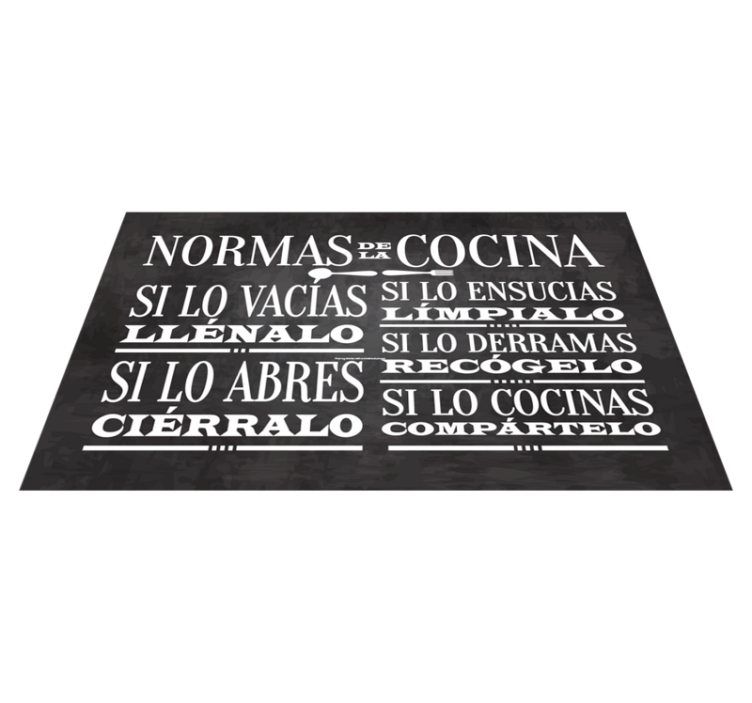 Alfombra vinílica Reglas de la casa de cocina - TenVinilo