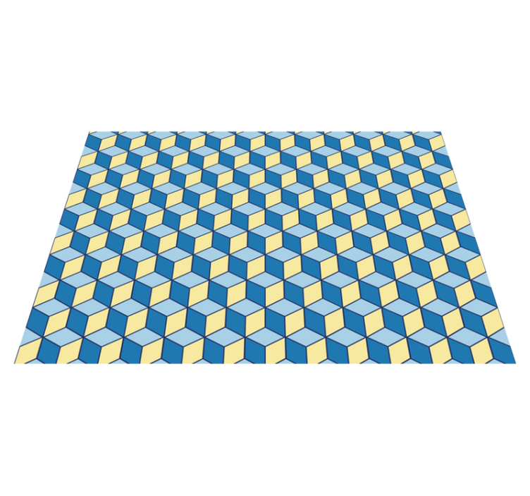 Alfombra vinílica hidráulica patrón cubista - TenVinilo