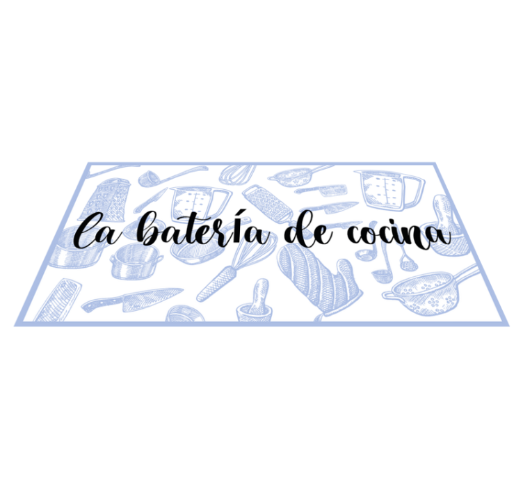 Alfombra vinílica frase batería de cocina - TenVinilo