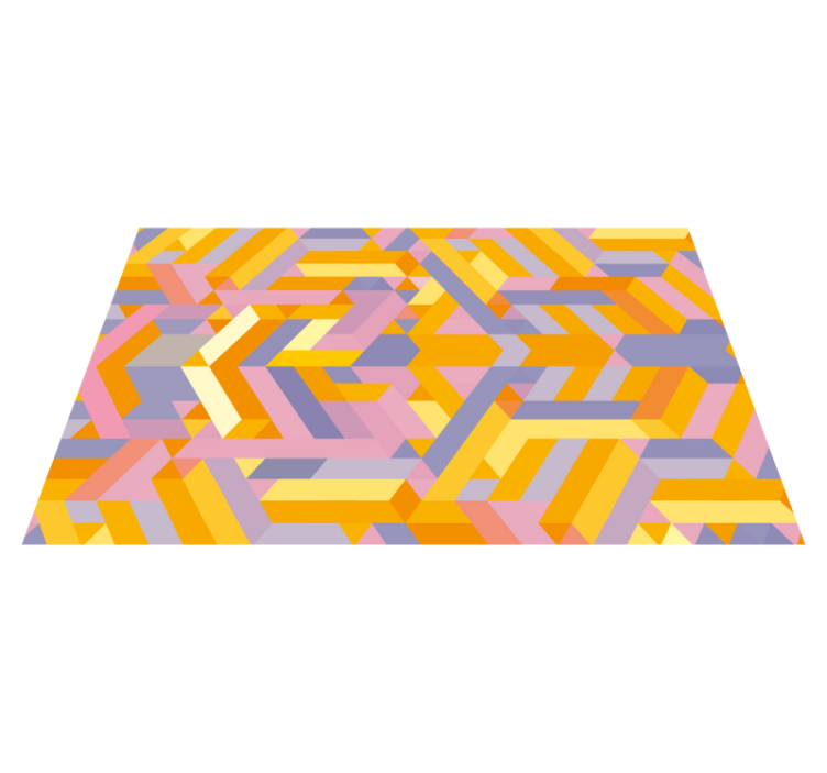 Alfombra vinílica baño superposición de patrones geométricos - TenVinilo