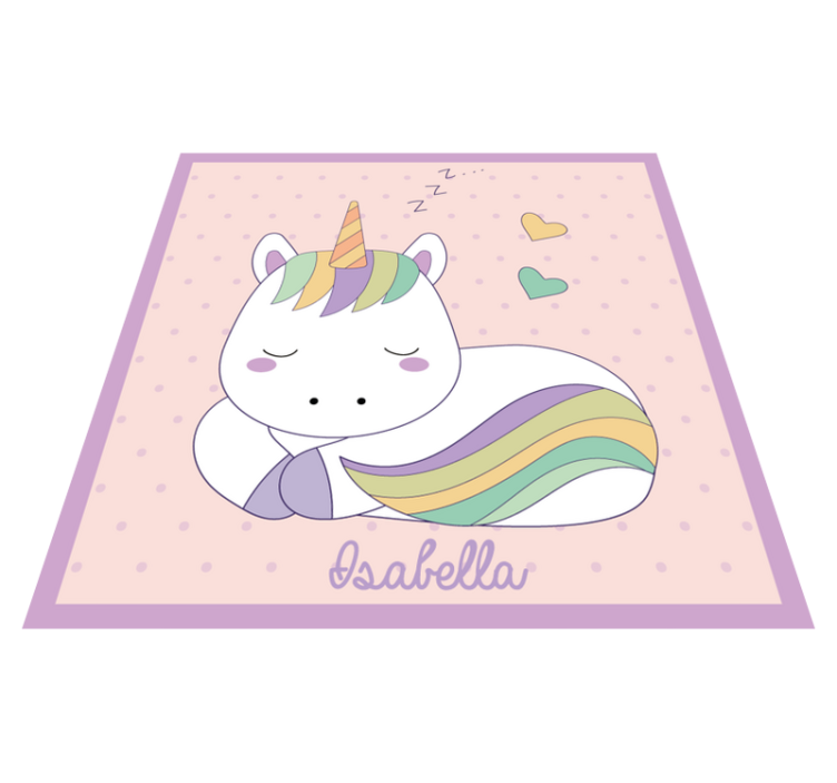 Alfombra vinílica personalizable unicornio soñoliento - TenVinilo