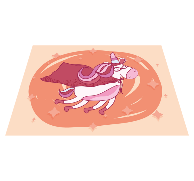 Alfombra vinílica bebé unicornio superhéroe - TenVinilo