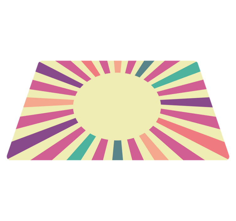 Alfombra vinílica vintage Sol geométrico de los 70 - TenVinilo