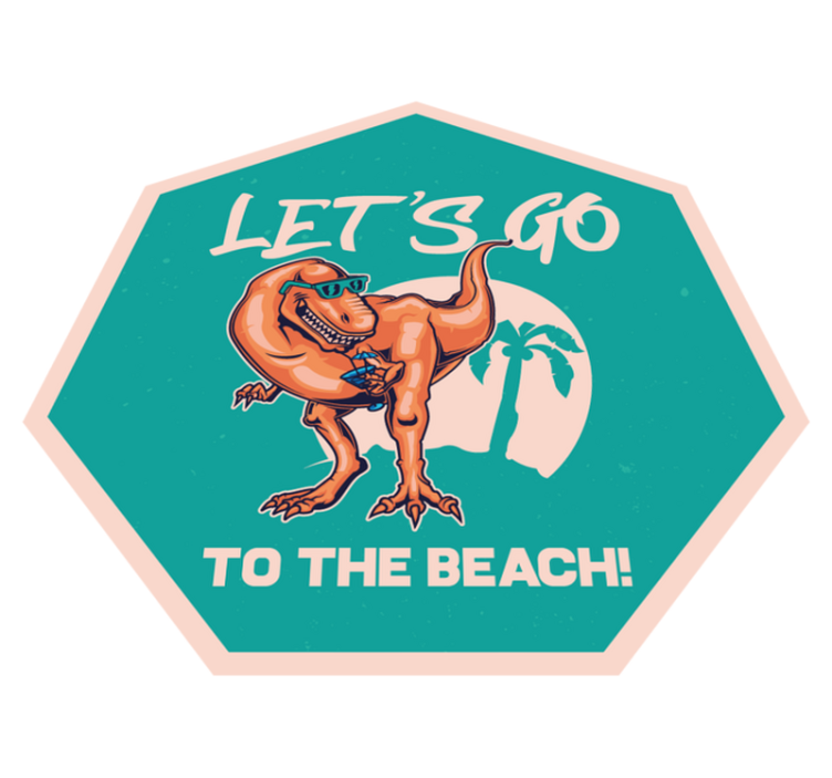 Alfombra vinílica de animales diversión dinosaurios playa - TenVinilo