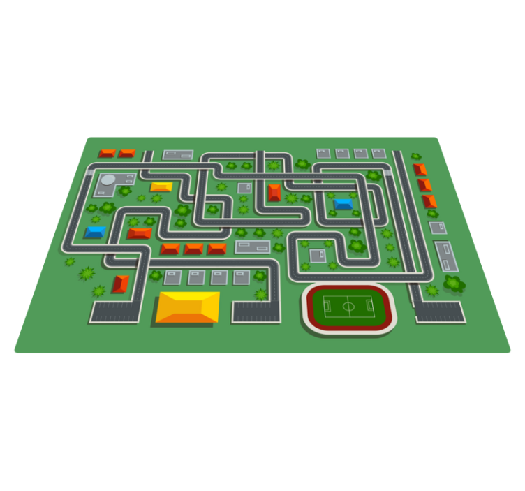 Alfombra vinílica carretera diseño de carreteras urbanas - TenVinilo