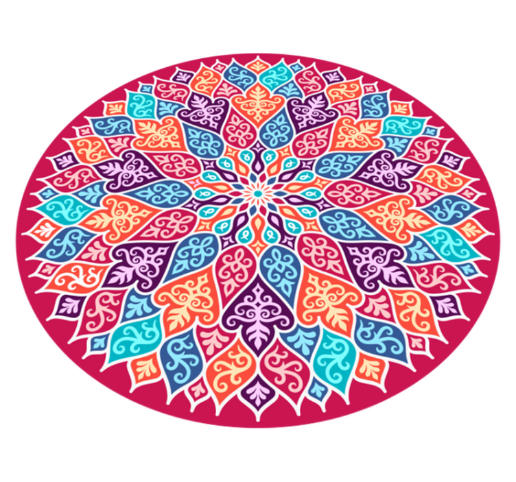 Alfombra vinílica mandala motivo de mandala colorido - TenVinilo