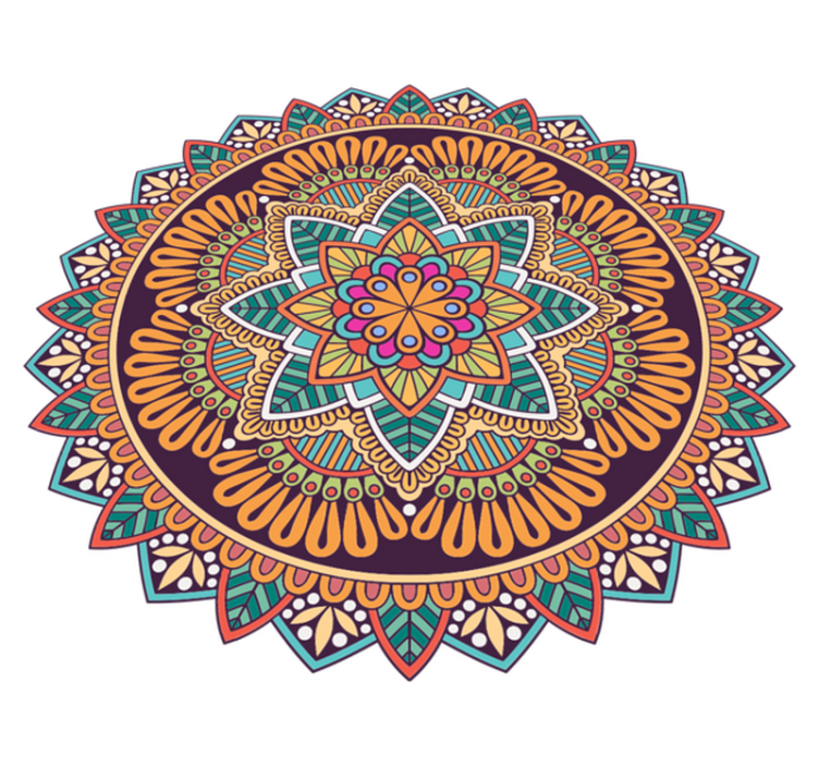 Alfombra vinílica mandala motivo mandala vibrante - TenVinilo