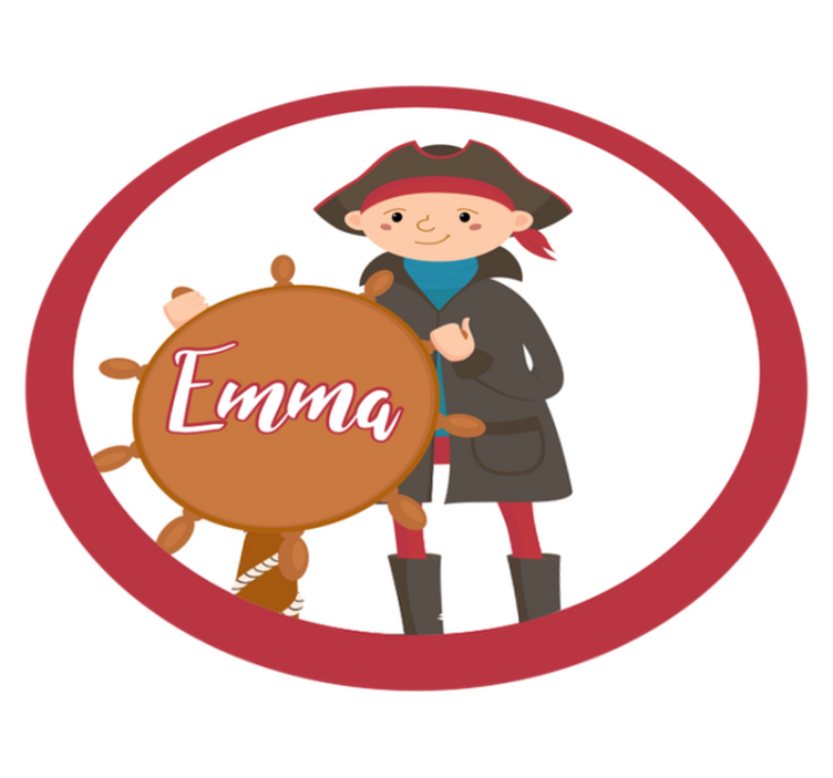 Alfombra vinílica con nombre Pirata femenino personalizado en bar - TenVinilo