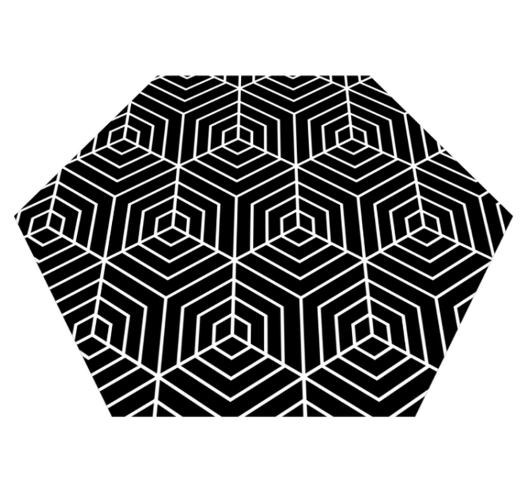 Alfombra vinílica geométrica laberinto hexagonal - TenVinilo