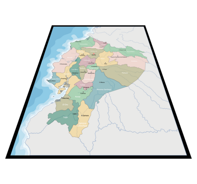 Alfombra de vinilo mapamundi Mapa de ecuador con provincias - TenVinilo