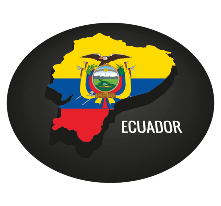 Alfombra de vinilo mapamundi Ecuador con bandera - TenVinilo