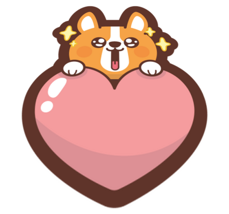 Alfombra vinílica infantil ilustración del corazón corgi - TenVinilo