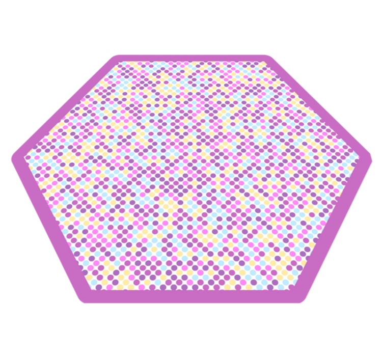 Alfombra vinílica infantil hexágono de polca - TenVinilo