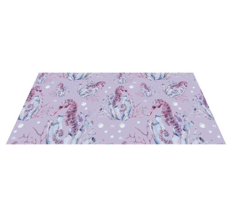 Alfombra vinílica animal caballito mar acuarela - TenVinilo