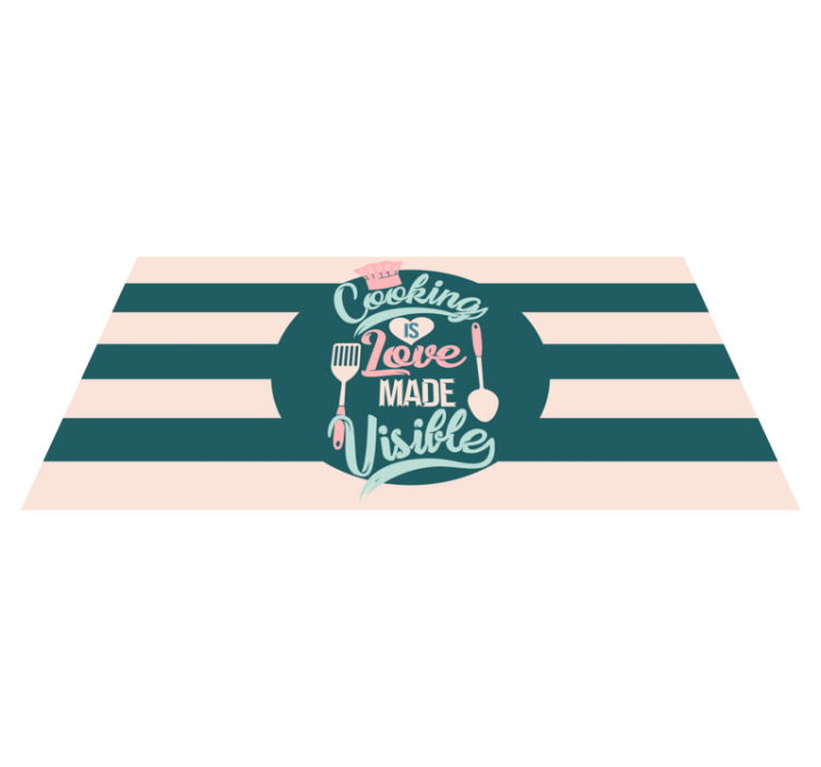 Alfombra vinílica cocina cocinar es amor visible - TenVinilo