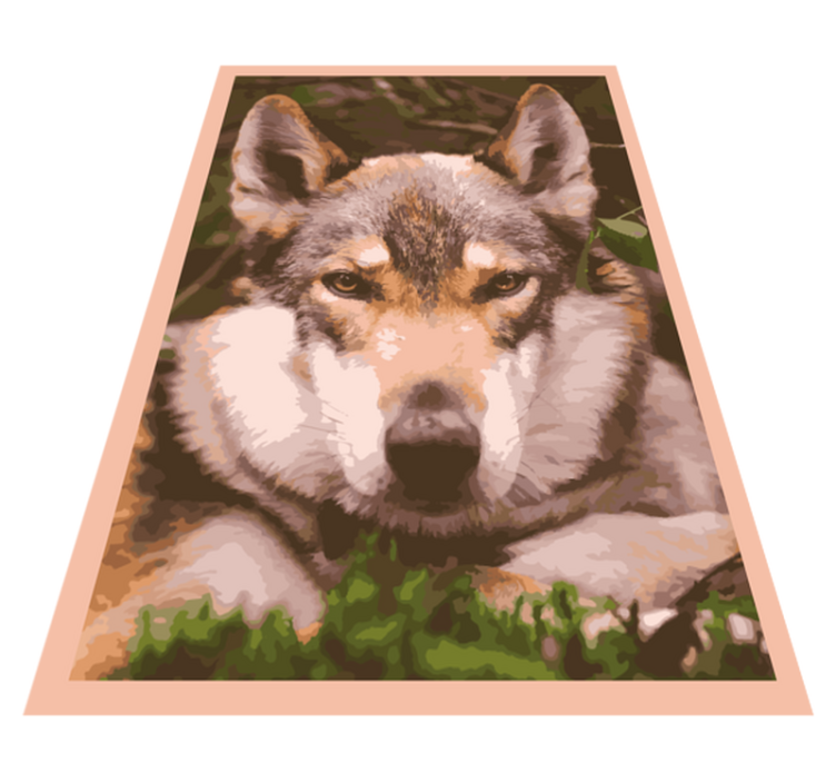Alfombra vinílica de animales diseño de cabeza de lobo - TenVinilo