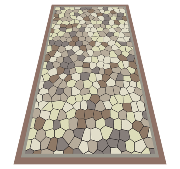 Alfombra vinílica mosaico patrón de piedra hexagonal - TenVinilo