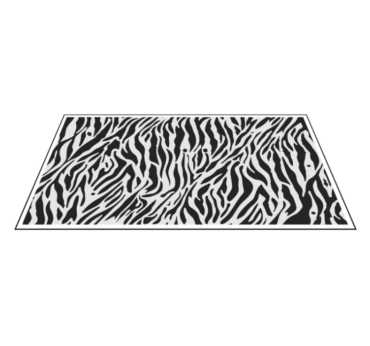 Alfombra vinílica animal print Cebra blanco y negro - TenVinilo