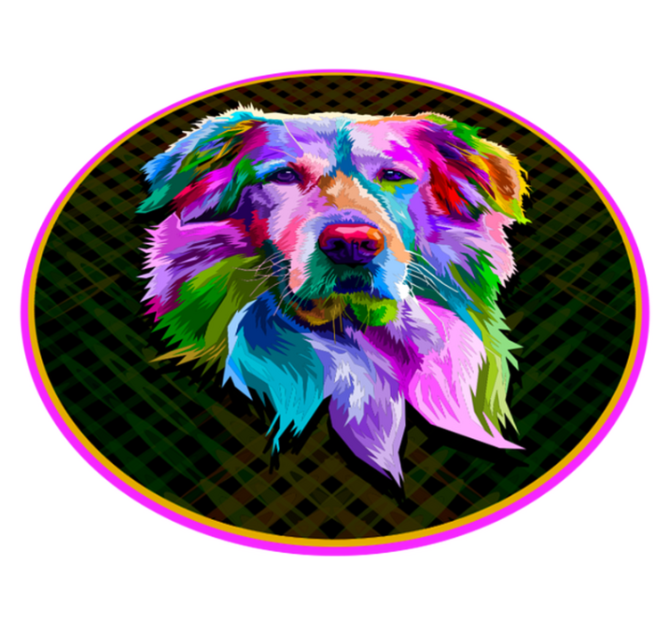 Aflombra vinílica Golden Retriever arte moderno - TenVinilo