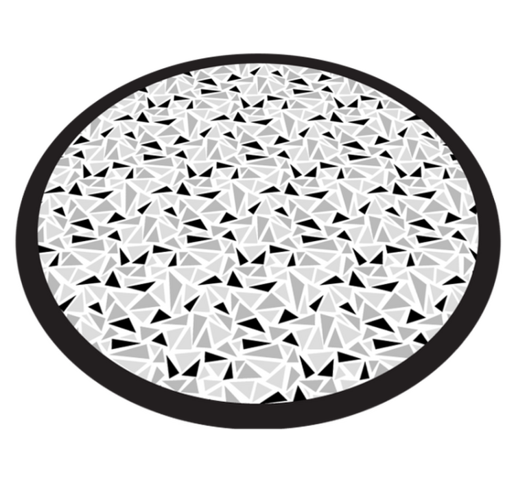 Alfombra vinílica geométrica triángulos negros y grises - TenVinilo