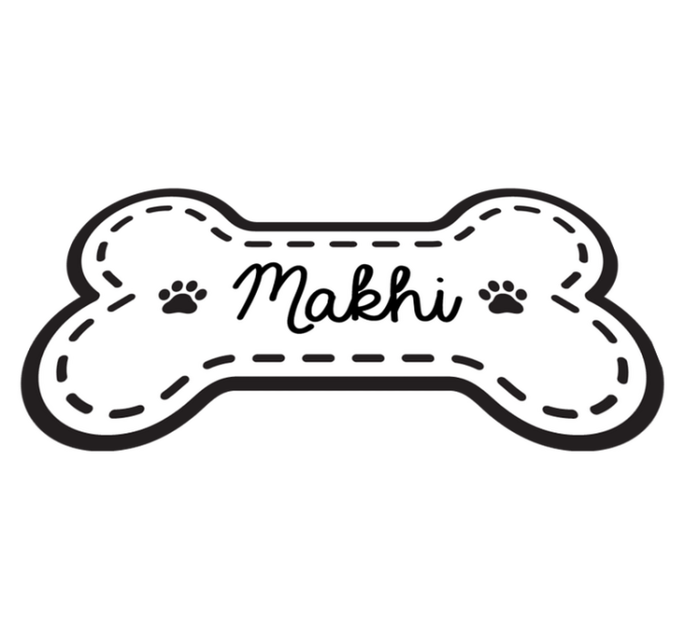 Alfombra vinílica personalizable forma de hueso de perro - TenVinilo
