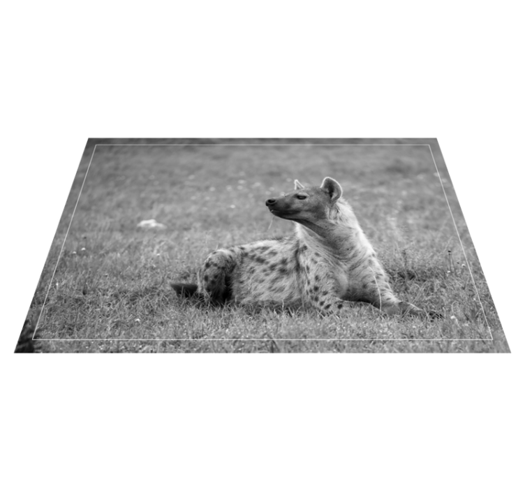 Alfombra vinílica de animales elegante retrato de hiena - TenVinilo