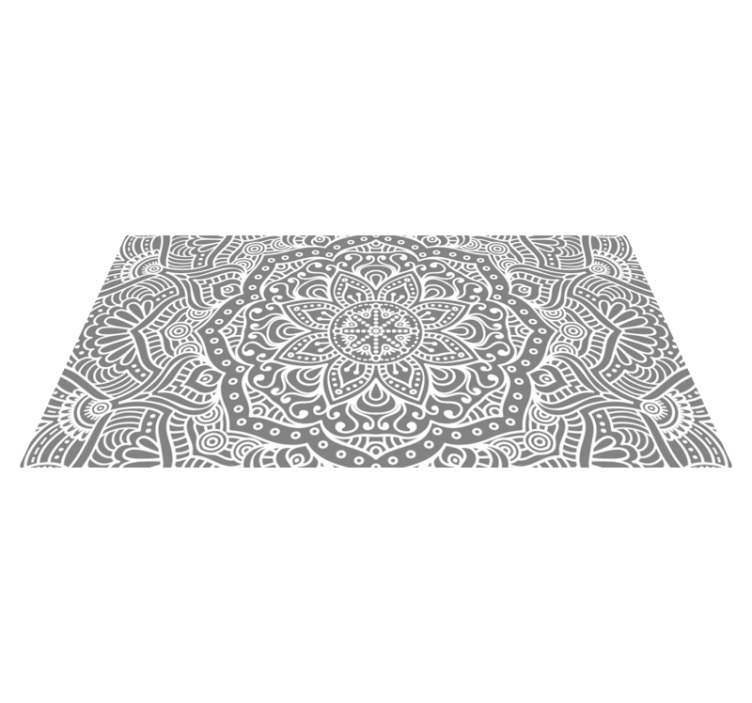 Alfombra vinílica mandala de color gris - TenVinilo