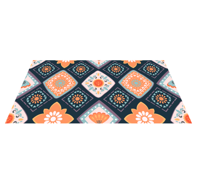 Alfombra vinílica baño azulejos abstractos coloridos - TenVinilo